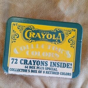 Crayola Collector Colors Tin Box Crayons Never Opened Circa 1991